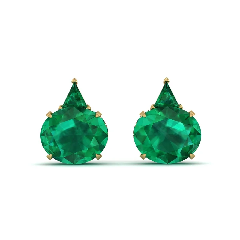 Classic Silver Earrings For Everyday Wear-Hidden Halo Emerald Earrings - Rosalie No. 19