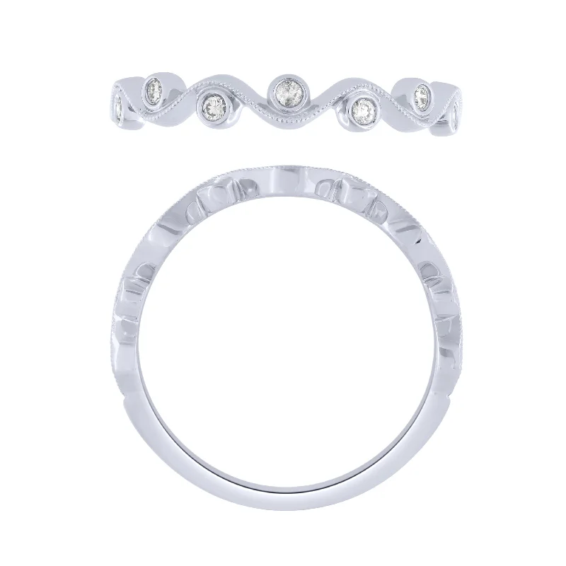 Timeless Wedding Rings For Memorable Moments-Sterling Silver 0.10Ctw Stackable Band