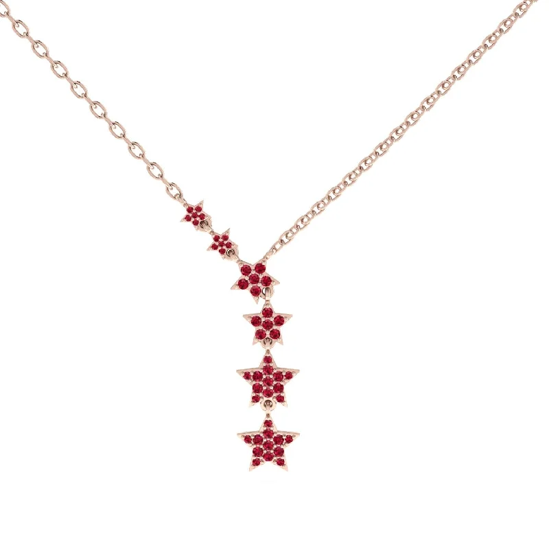 Gold Starry Night Necklace With Ruby - Blair No. 11