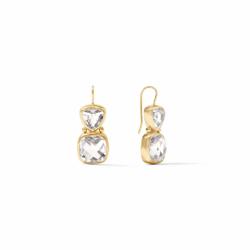 Luxury Earrings For Elegant Fashion-Iridescent Clear Crystal Aquitaine Earrings