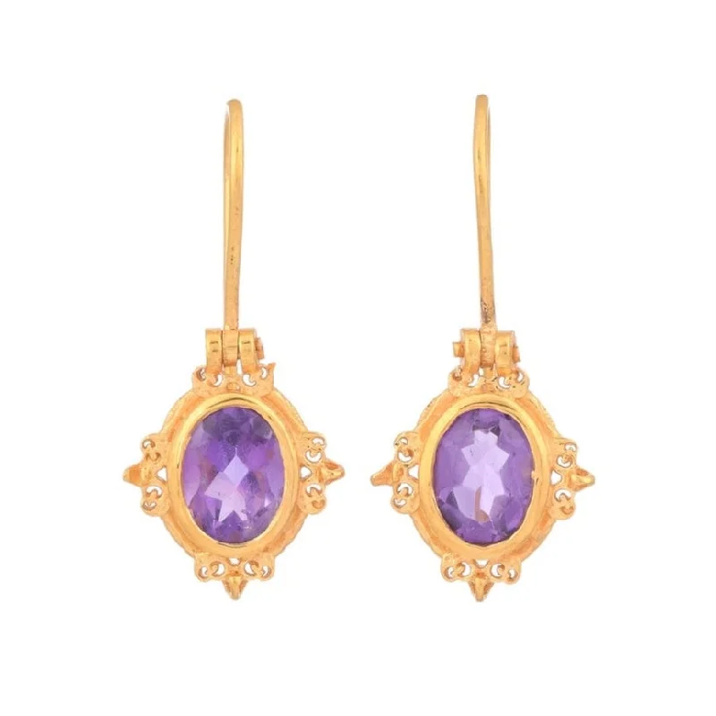 Large Drop Earrings For Fashion Statements-Amethyst Earrings