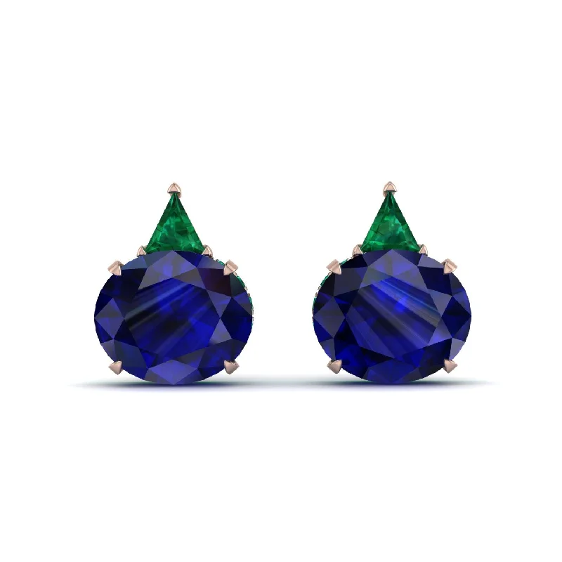 Unique Drop Earrings For Fashion-Forward Style-Hidden Halo Sapphire Earrings - Rosalie No. 30