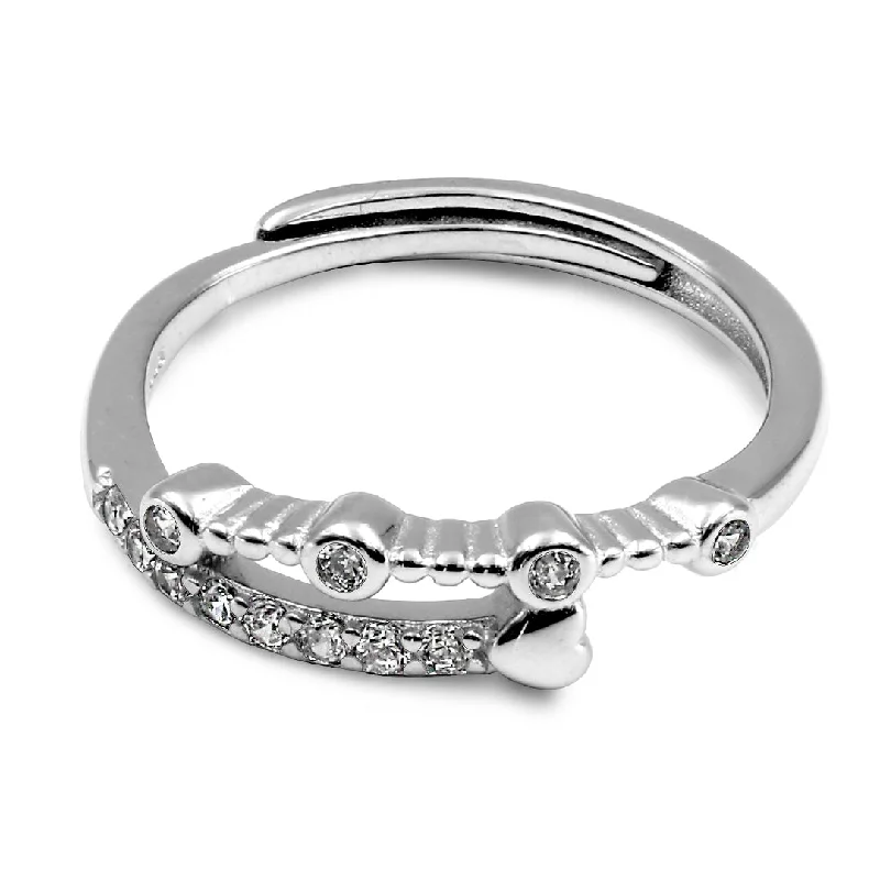 Stunning Diamond Wedding Bands For Bridal Glam-Zarkan Minimal Heart Love Sterling Silver Ring