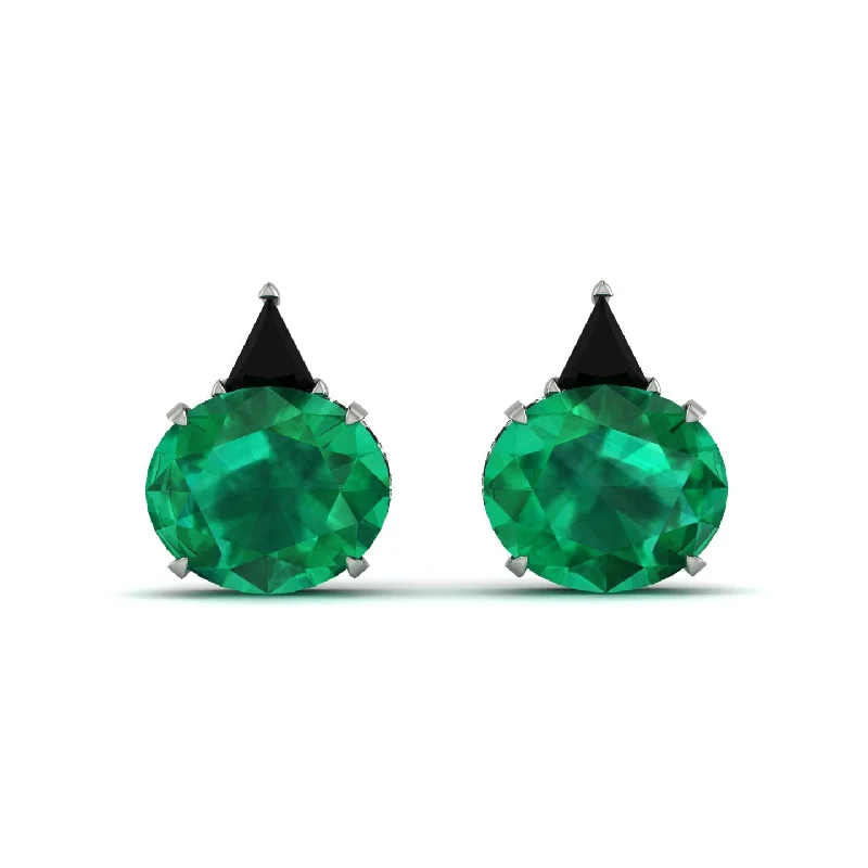 Large Hoop Earrings For Bold Looks-Hidden Halo Emerald Earrings - Rosalie No. 36