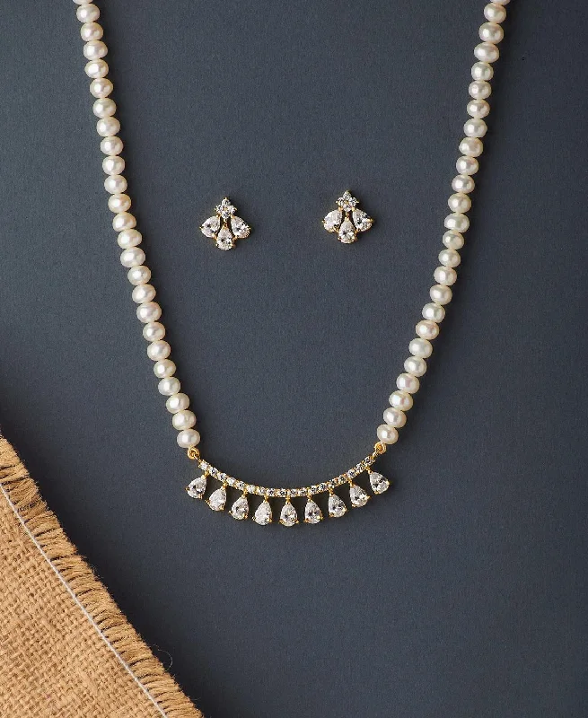 Trendy Real Pearl Necklace Set