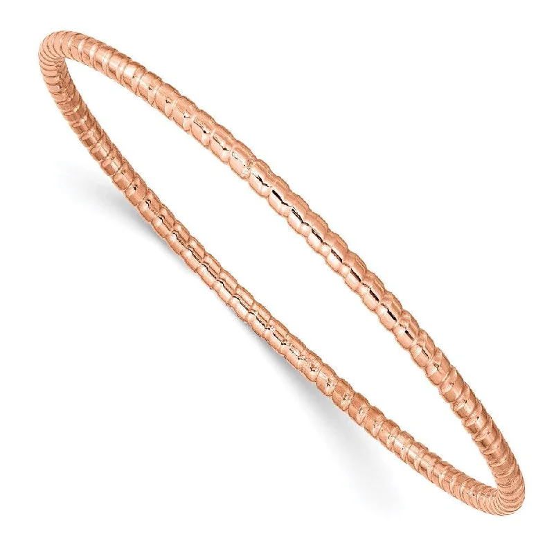 Luxury Crystal-Encrusted Bangles For Glamorous Events-Stainless Steel Rose IP-plated Bangle