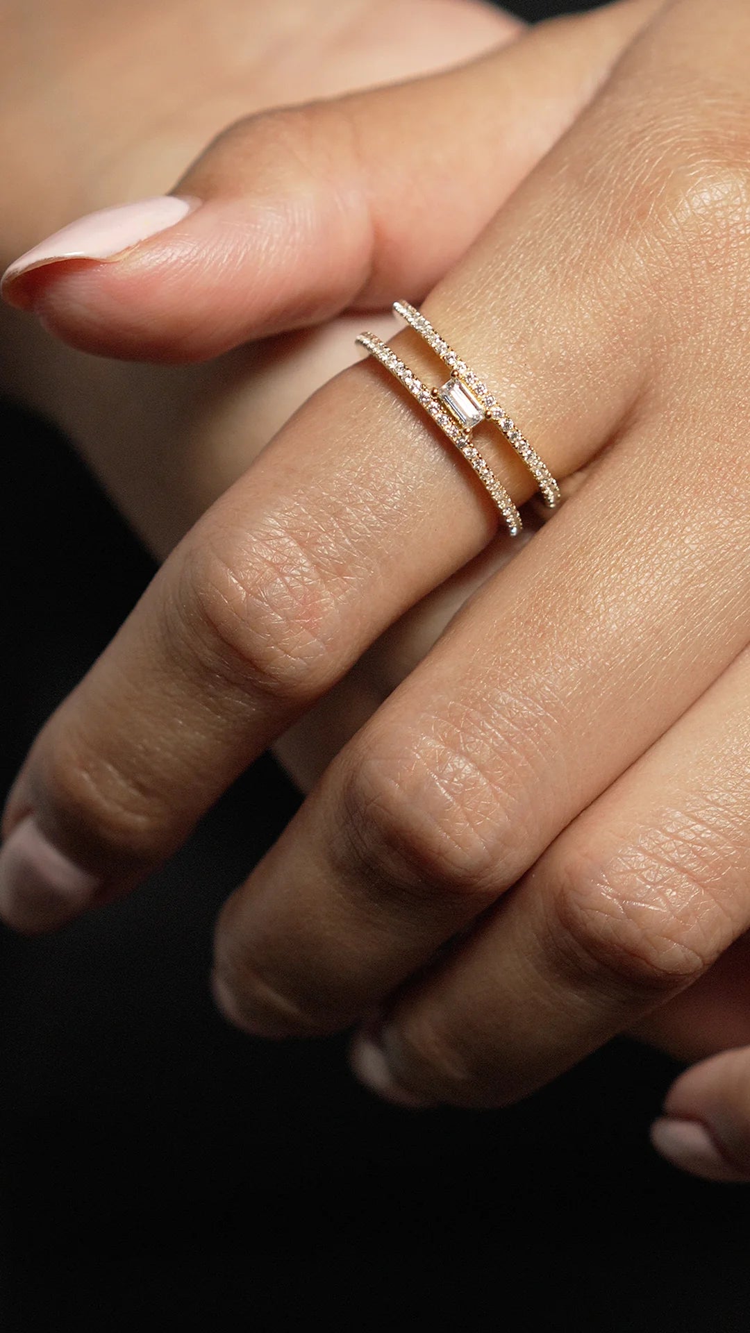 Custom Engagement Bands For Personalized Style-Baguette Zircon Stone Ring