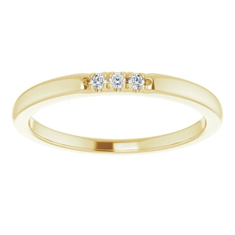 Affordable Platinum Wedding Bands For Brides-14K Yellow .04 CTW Natural Diamond Anniversary Band