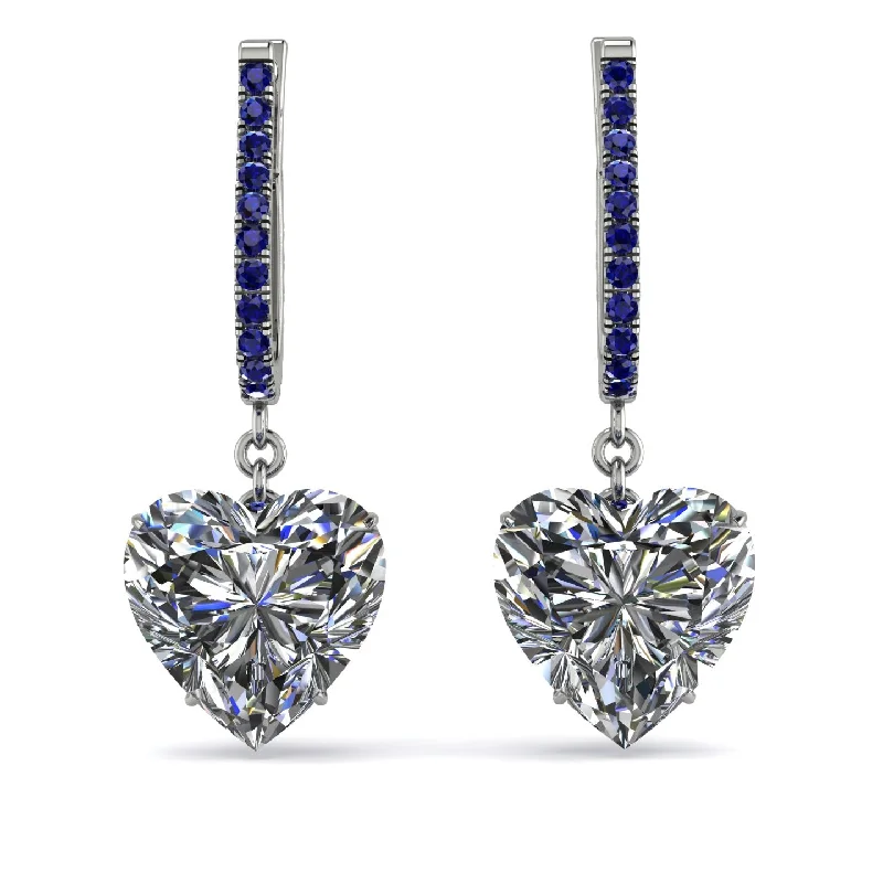 Sparkling Drop Earrings For Evening Glam-Heart Diamond Earrings - Noelle No. 63