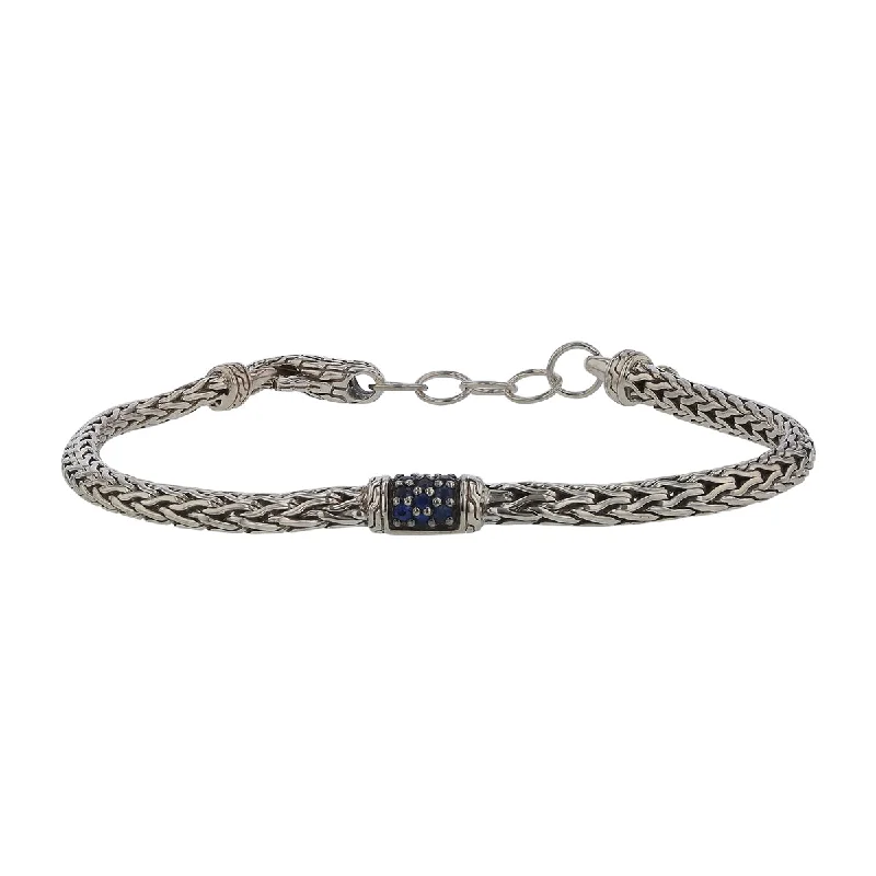 Sparkling Ruby Bracelets For Bold Glam-John Hardy Blue Sapphire Ivy Bracelet in Sterling Silver 7.75"