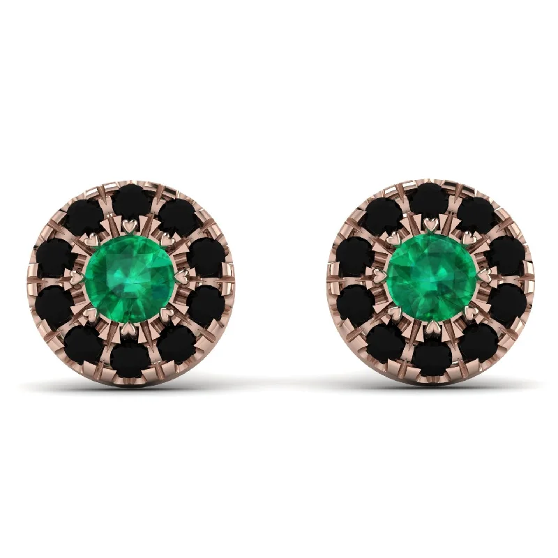 Large Statement Earrings For Bold Fashion-Halo Emerald Earrings - Heaven No. 35