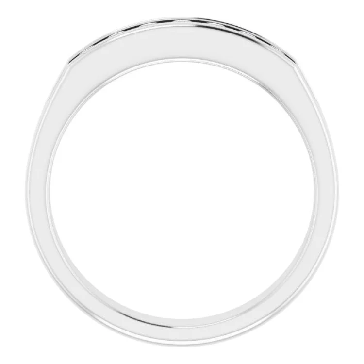 Simple Titanium Rings For Modern Style-Platinum 3/8 CTW Natural Diamond Band