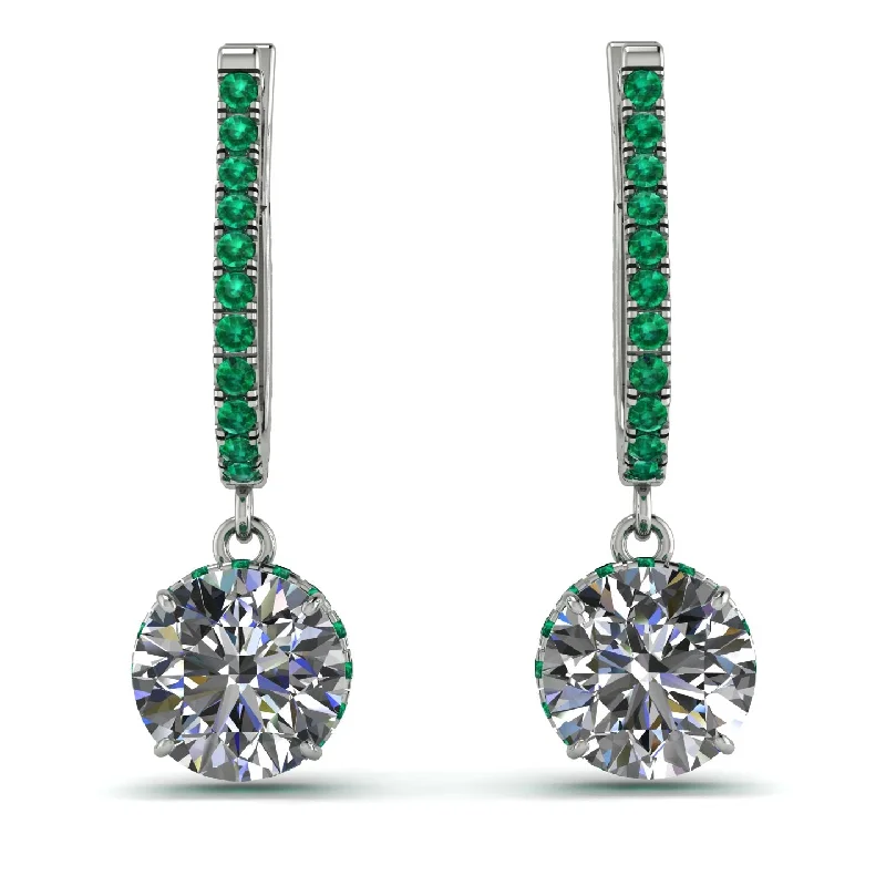 Luxurious Earrings For Elegant Fashion-Diamond Dangle Earrings With Hidden Halo - Adaline No. 18