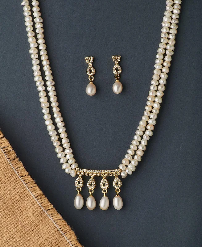 Trendy Real Pearl Necklace Set