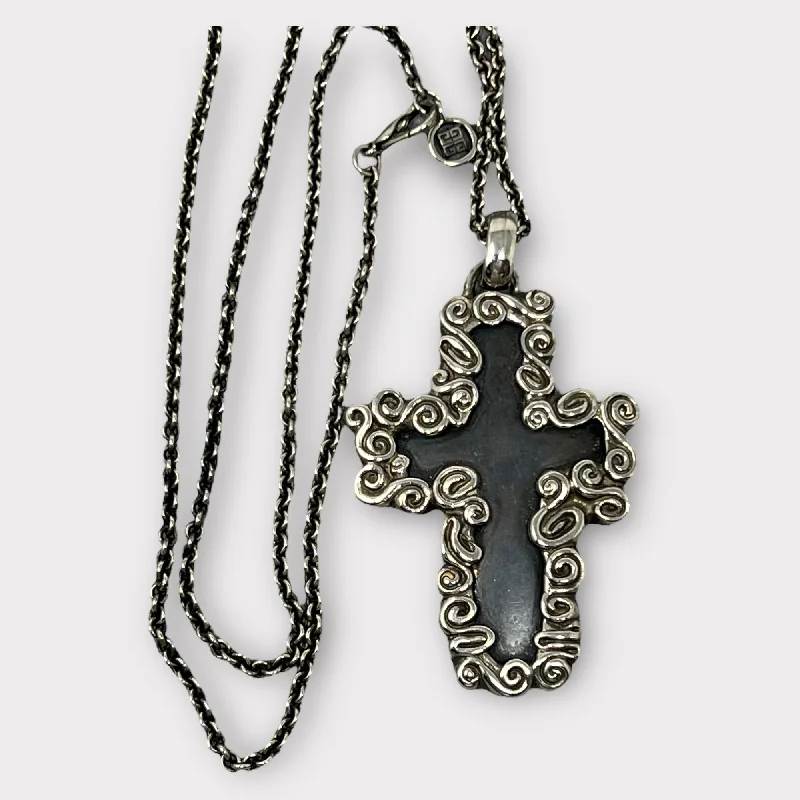 Givenchy Scrolled Cross Pendant Necklace