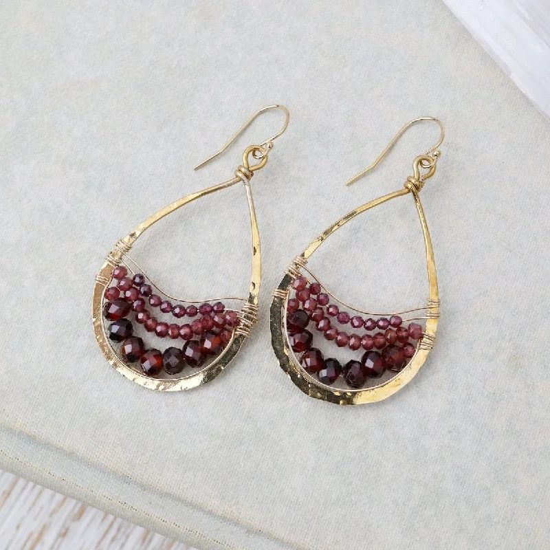 Trendy Earrings For Fashion Enthusiasts-Garnet Ombre Earrings