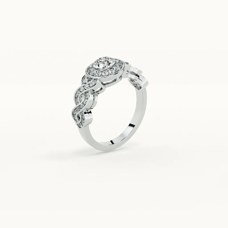 Gorgeous Diamond Rings For Engagement Glam-925 Silver Blush Halo Ring