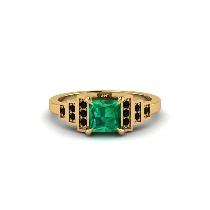 Elegant Engagement Rings For Meaningful Proposals-Emerald Geometric Princess Cut Engagement Ring - Thea No. 34