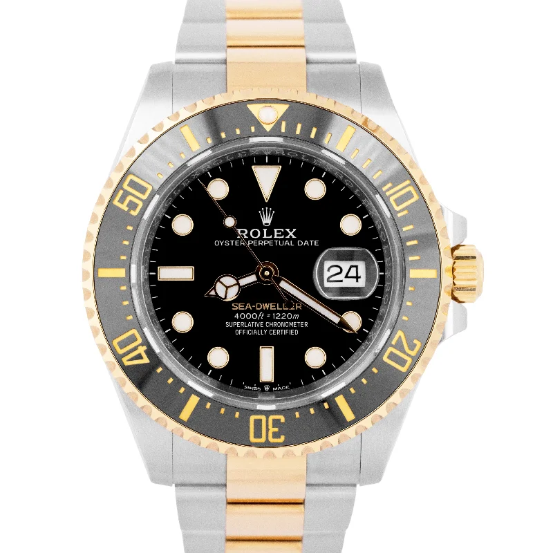 Elegant Rose Gold Watches For Special Occasions-2023 NEW PAPERS Rolex Sea-Dweller 43mm Two-Tone 18K Gold Steel Black 126603 BOX