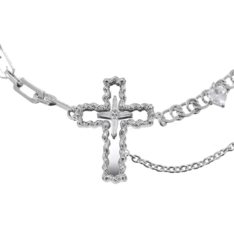 Women's Punk Cross Chain Necklace