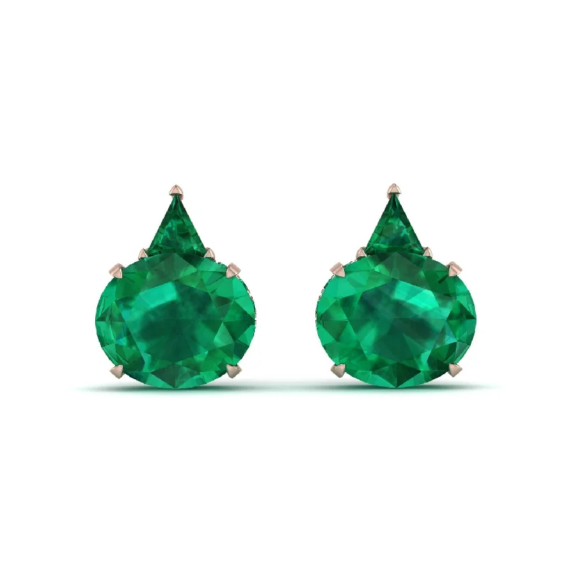 Beautiful Drop Earrings For Bridal Style-Hidden Halo Emerald Earrings - Rosalie No. 20