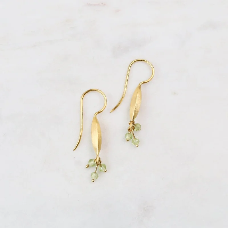 Trendy Gold Earrings For Chic Style-Bliss Peridot Earrings