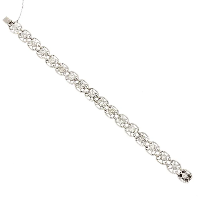 Timeless Sterling Silver Bracelets For Everyday Wear-Platinum 4.93-Carat Diamond Open Circle Bracelet