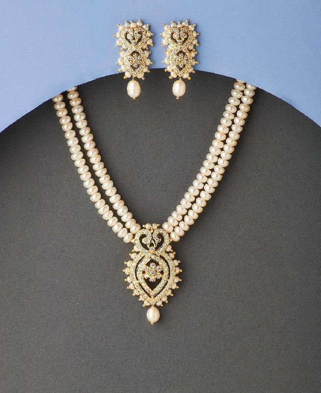 Traditional Real Pearl Necklace Set