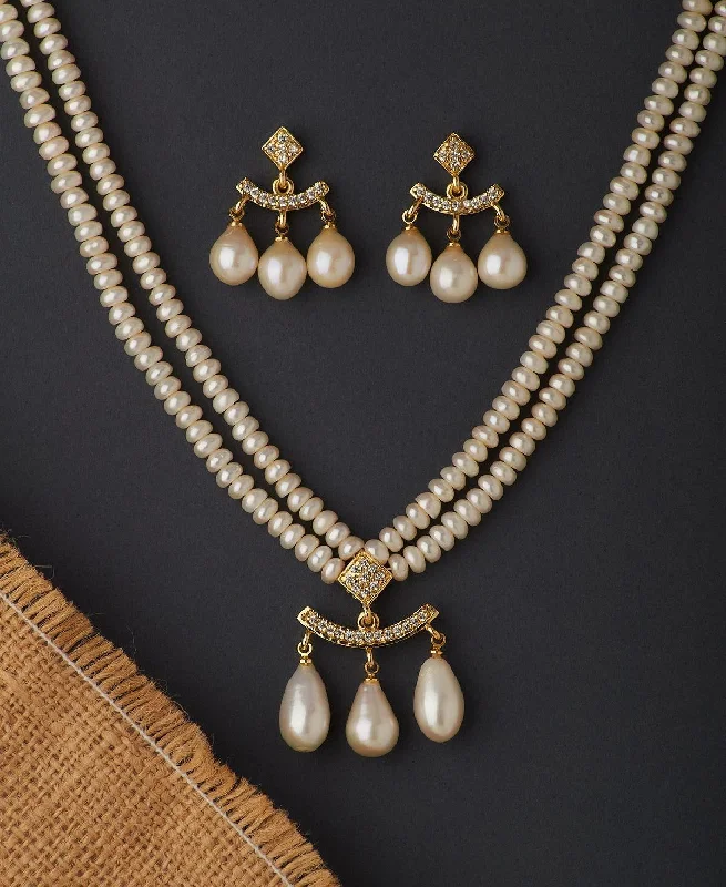 Trendy Real Pearl Necklace Set