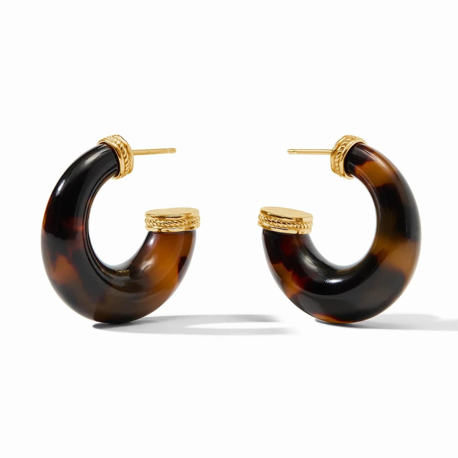 Classic Earrings For Wedding Day Glam-Madison Statement Medium Tortoiseshell Hoop Earrings