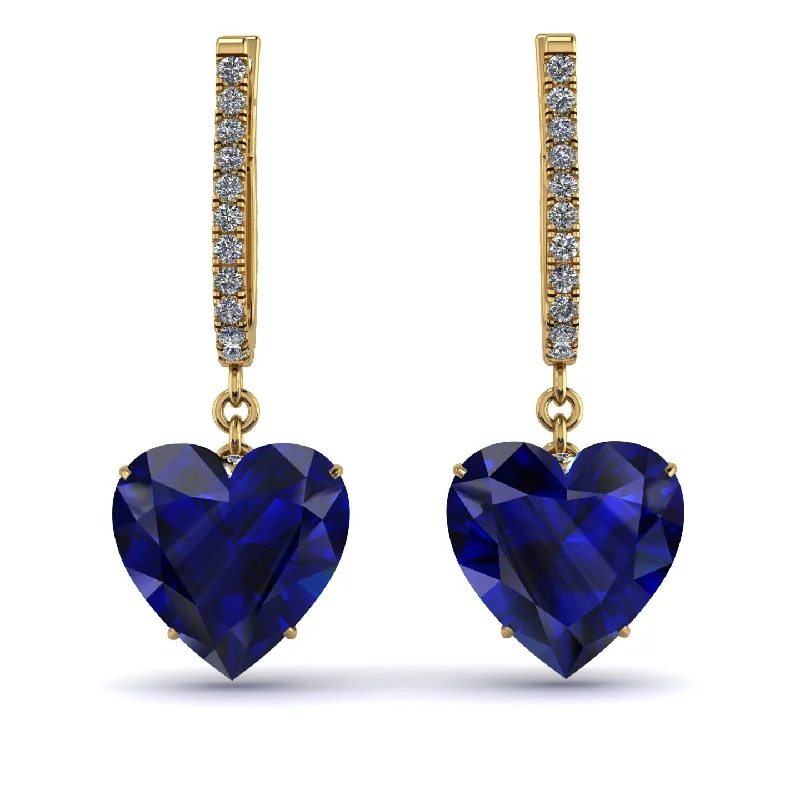 Sparkling Stud Earrings For Every Occasion-Heart Sapphire Earrings - Noelle No. 13