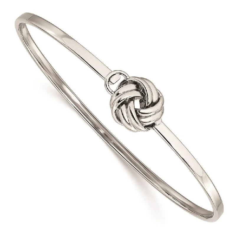 Custom Engraved Bangles For Meaningful Gifts-Stainless Steel Polished Love Knot Bangle