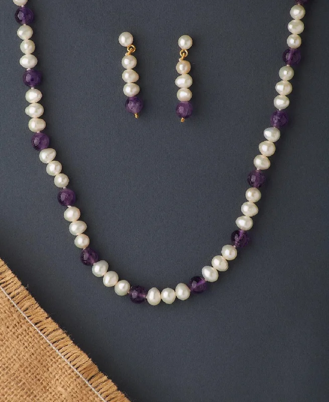 Trendy Real Pearl Necklace Set