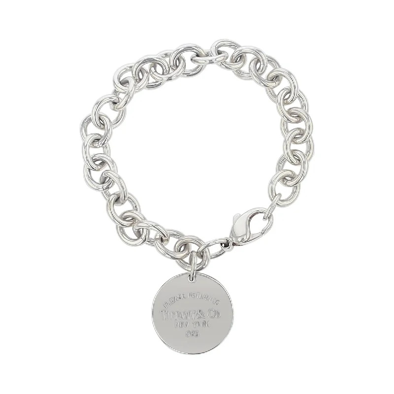 Unique Custom Charm Bracelets For Personalized Wear-Tiffany & Co. Return To Tiffany Charm Oval Link Bracelet in Sterling Silver, 7.5in