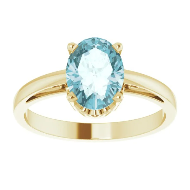 Timeless Rose Gold Wedding Rings For Elegant Appeal-14K Yellow Natural Sky Blue Topaz Ring