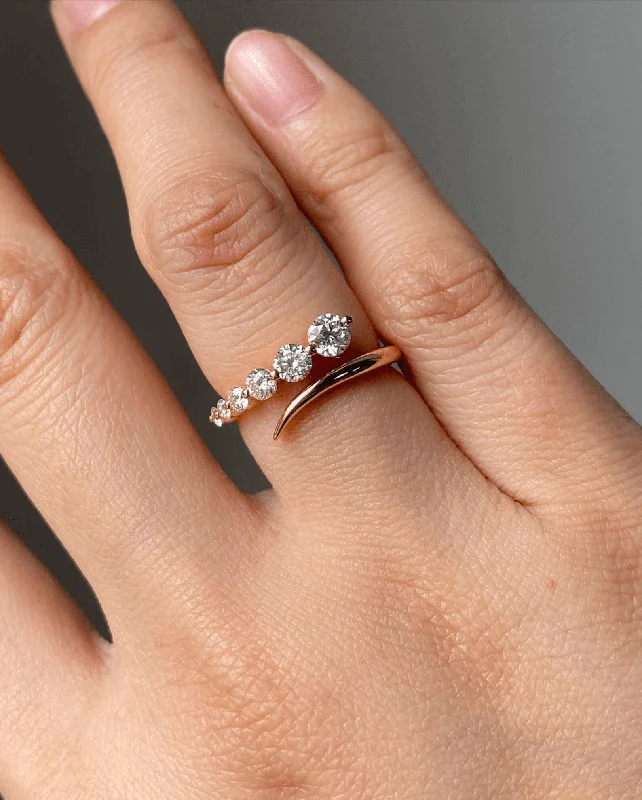 Stunning Rose Gold Wedding Bands For Fashion-Forward Brides-It Girl Zircon Stones Ring