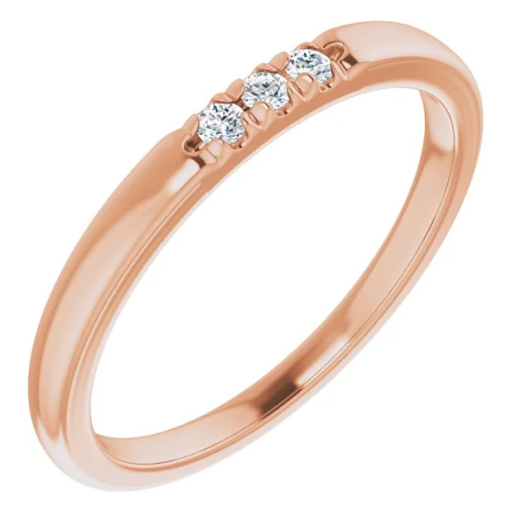 Elegant Wedding Rings For Special Occasions-14K Rose .05 CTW Natural Diamond Anniversary Band