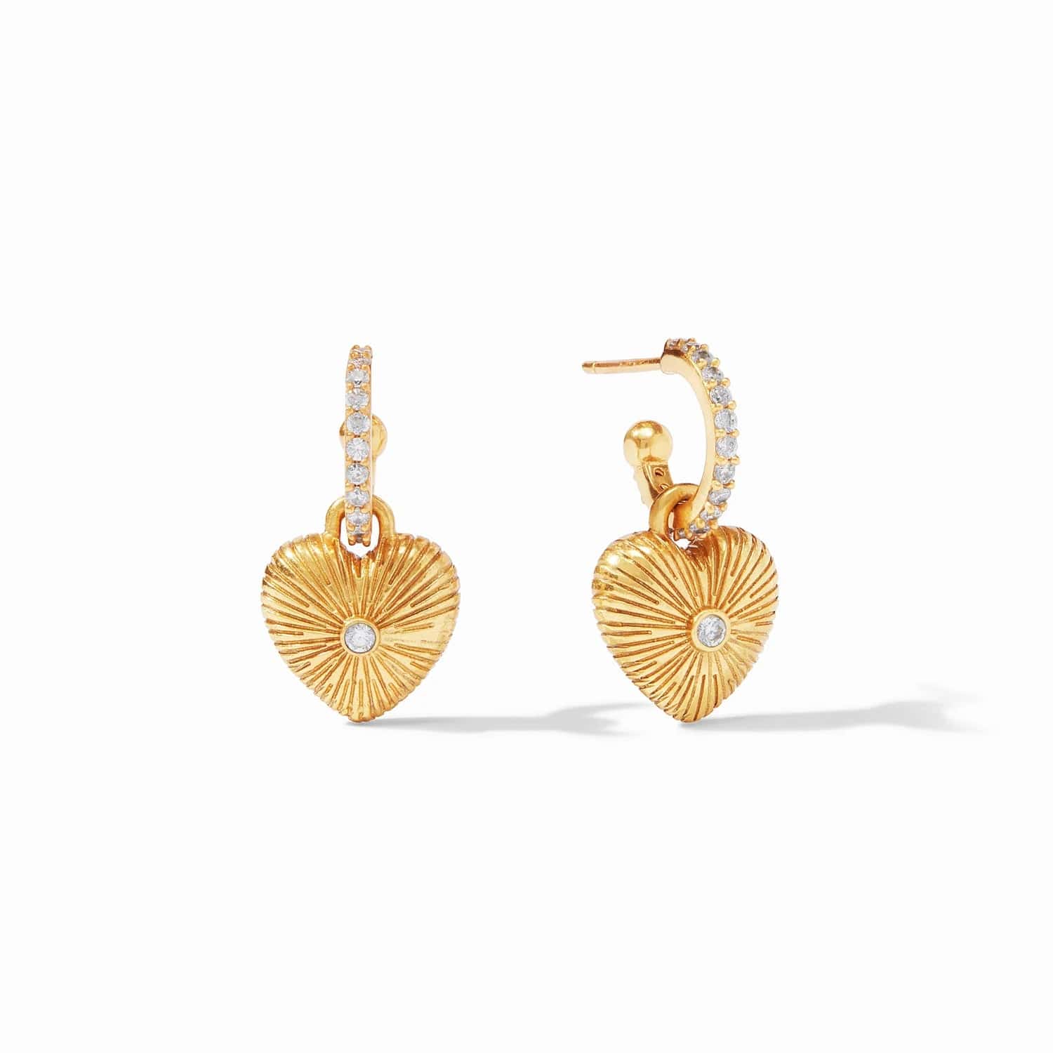 Stylish Earrings For Everyday Looks-Esme Heart Hoop & Charm Earrings