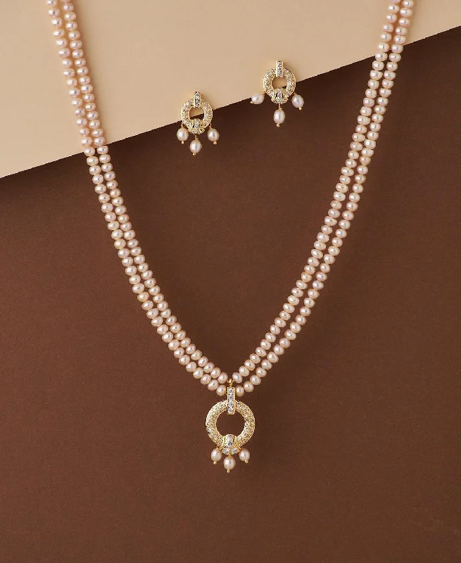 Trendy Real Pearl Necklace Set