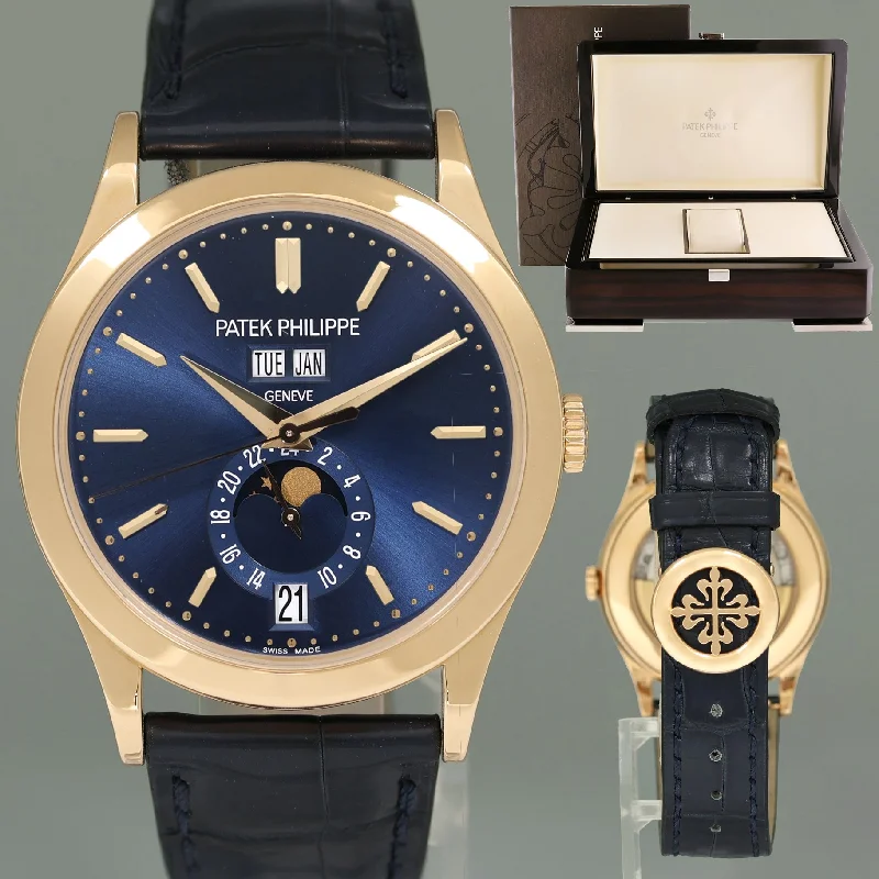 Sporty Running Watches For Fitness Enthusiasts-2019 MINT Patek Philippe 5396R Rose Gold Annual Calendar 39mm Blue Moonphase Watch