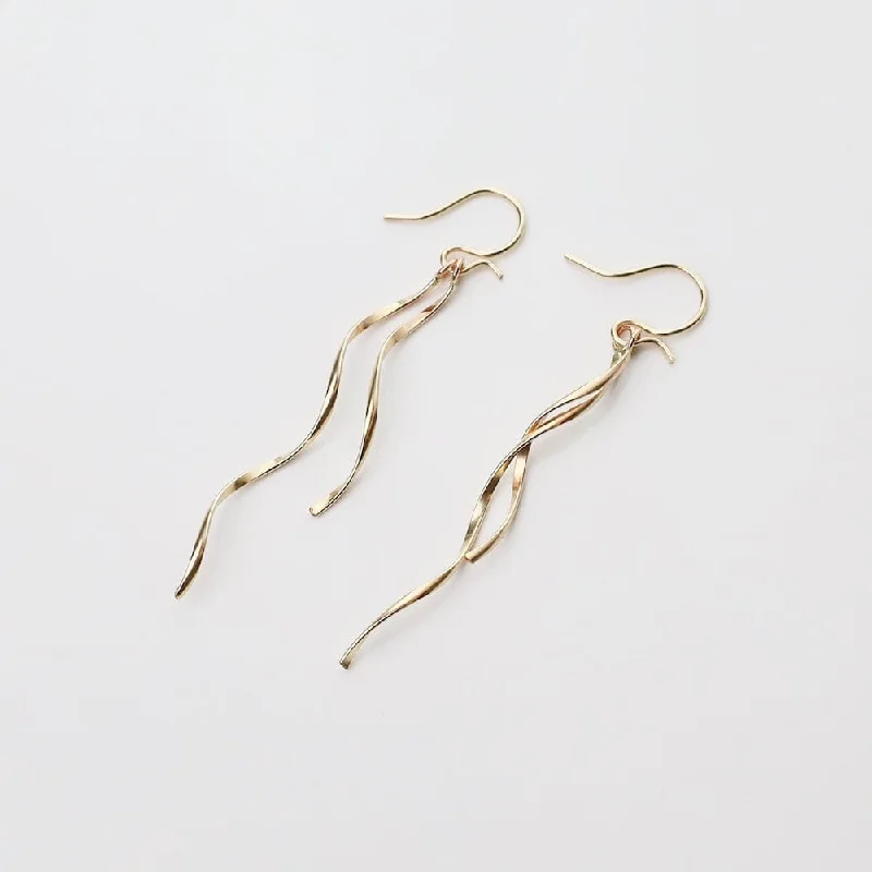 Classic Earrings For Timeless Appeal-Gold Filled Twirling Twigs Earrings