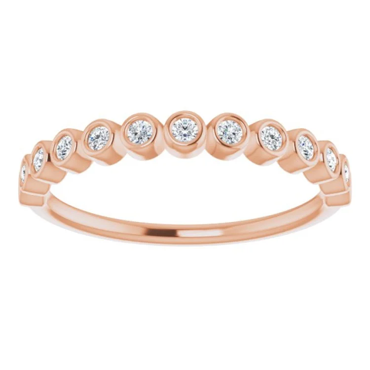 Classic Gold Engagement Rings For Timeless Love-14K Rose 1/5 CTW Lab-Grown Diamond Anniversary Band