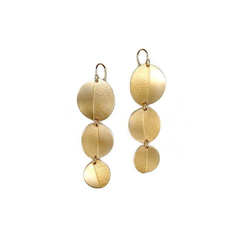 Elegant Beaded Earrings For Wedding Style-Moon Midi Earrings Brass