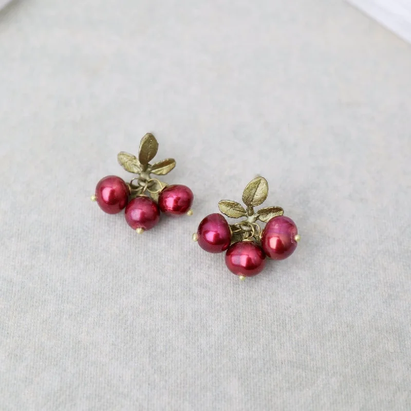 Crystal Earrings For Elegant Looks-Cranberry Post Earrings