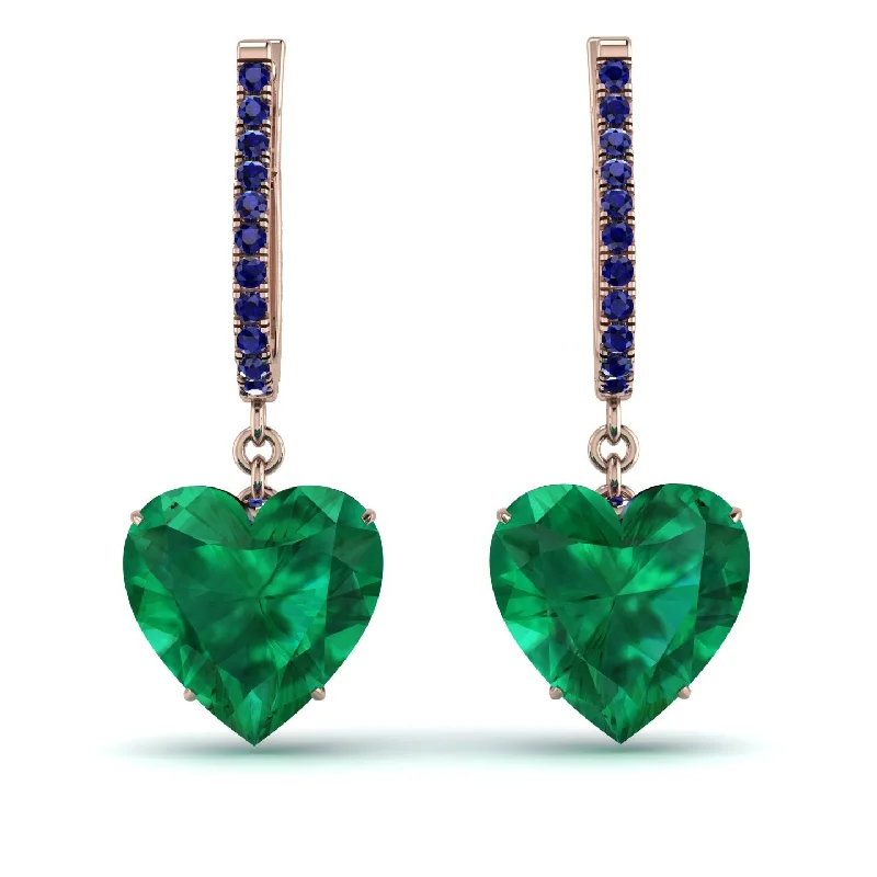 Classic Stud Earrings For Timeless Appeal-Heart Emerald Earrings - Noelle No. 65