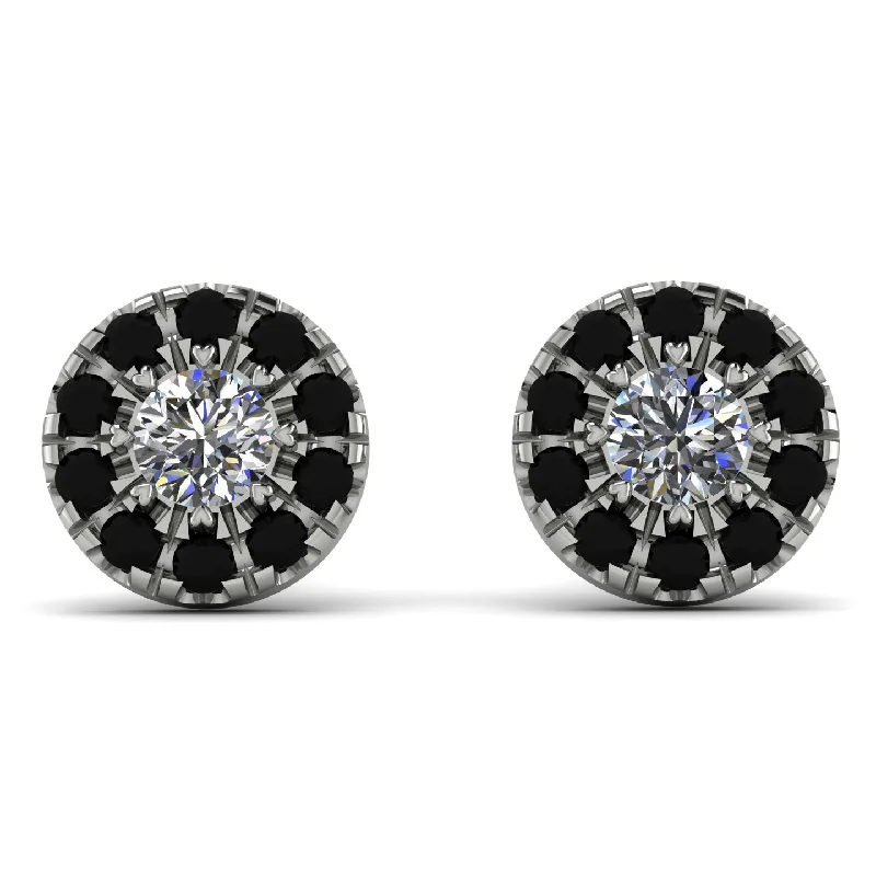 Trendy Silver Earrings For Stylish Women-Halo Diamond Earrings - Heaven No. 33