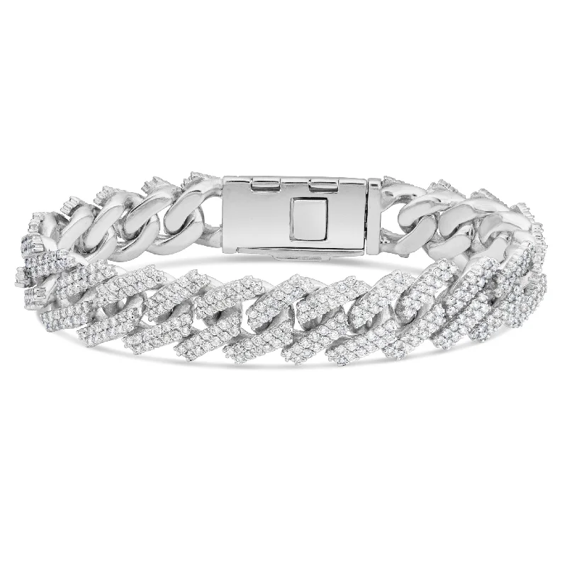 Trendy Multi-Colored Bracelets For Fun Fashion-10K White Gold 13ct 16mm Diamond Cuban Bracelet