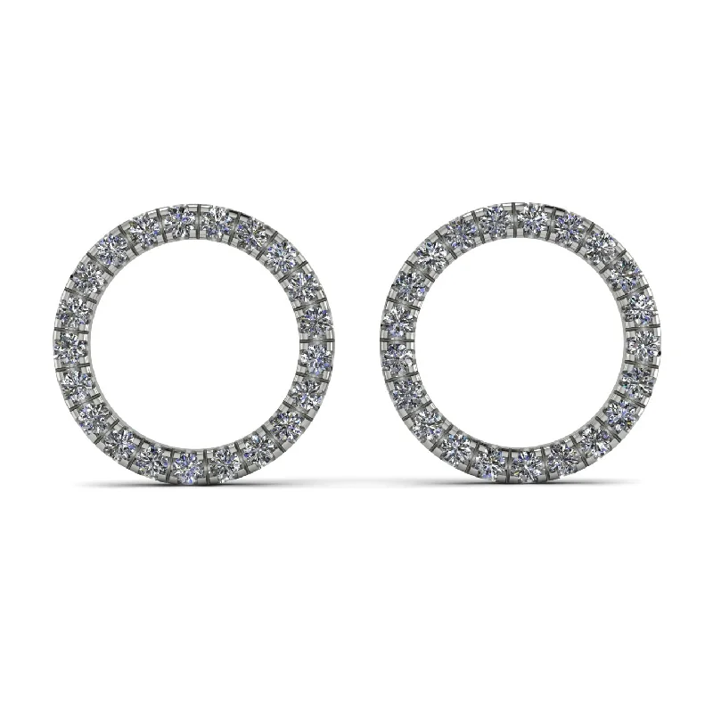 Simple Silver Earrings For Chic Appeal-Circle Stud Diamond Earring - Lucille No. 3