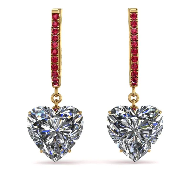 Trendy Earrings For Night Fashion-Heart Diamond Earrings - Noelle No. 46