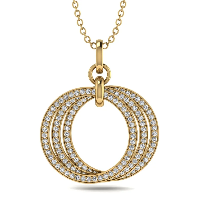 Three Circle Necklace With Diamond - Octavia No. 1